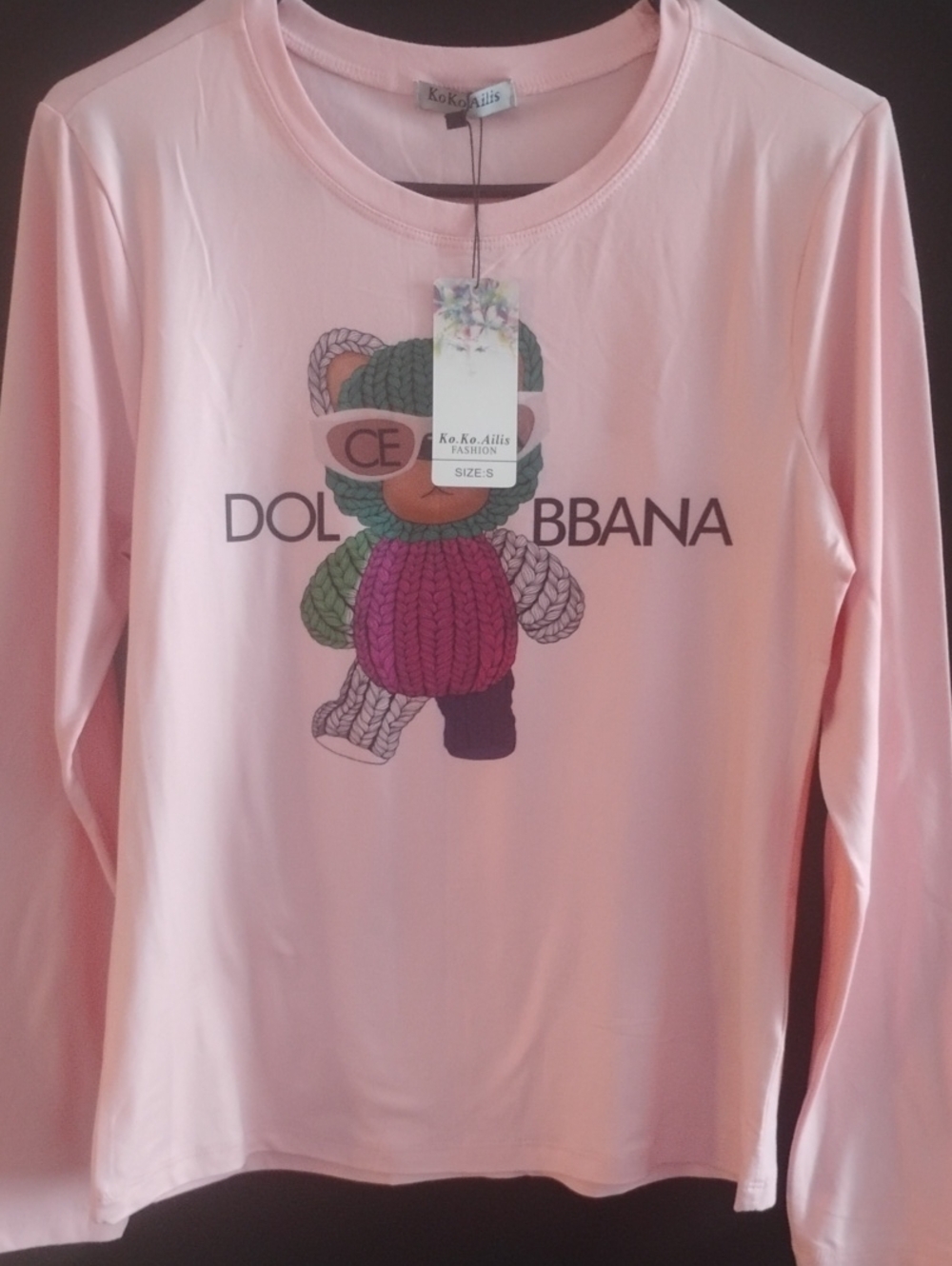Pastel Pink Long-Sleeve Top W/DG Monogram 🆕🍓🩷✨